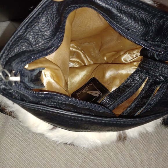 Luxurious Real Fur and Leather Accessories - Belt and Purse